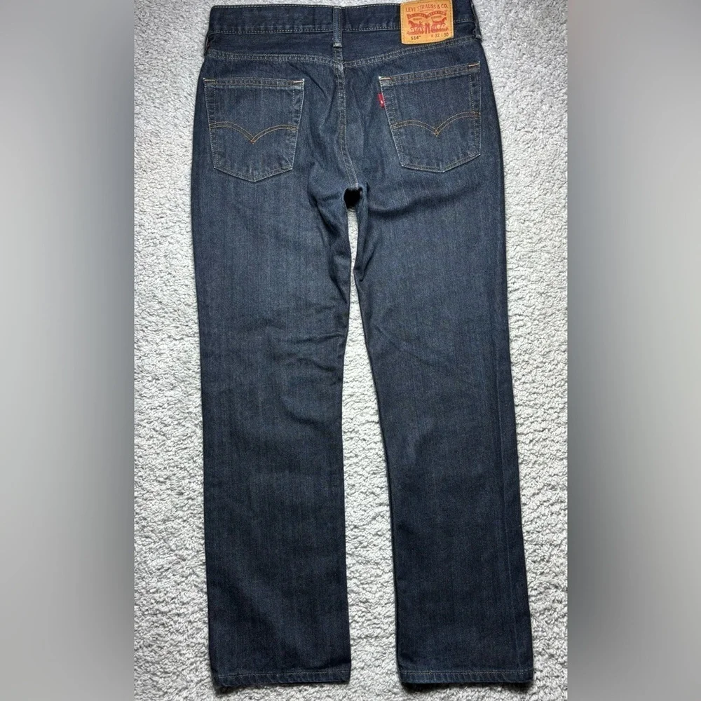 Levi's Jeans Mens 32 x 30 514 Dark Wash Straight Classic Cotton Denim Everyday